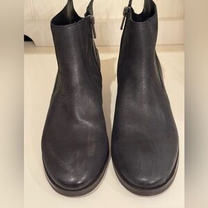 Lucky Brand Pedera Black Leather Ankle Boots Size 9